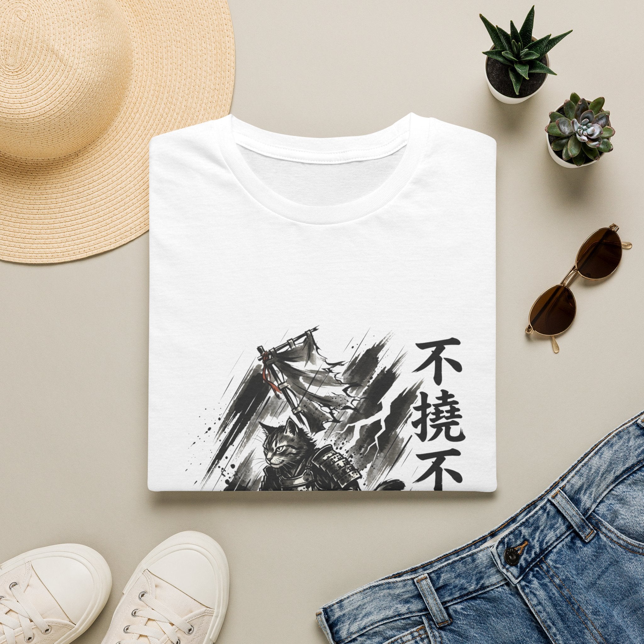 Samurai Brush Art T-Shirt | Japanese Calligraphy Warrior Tee