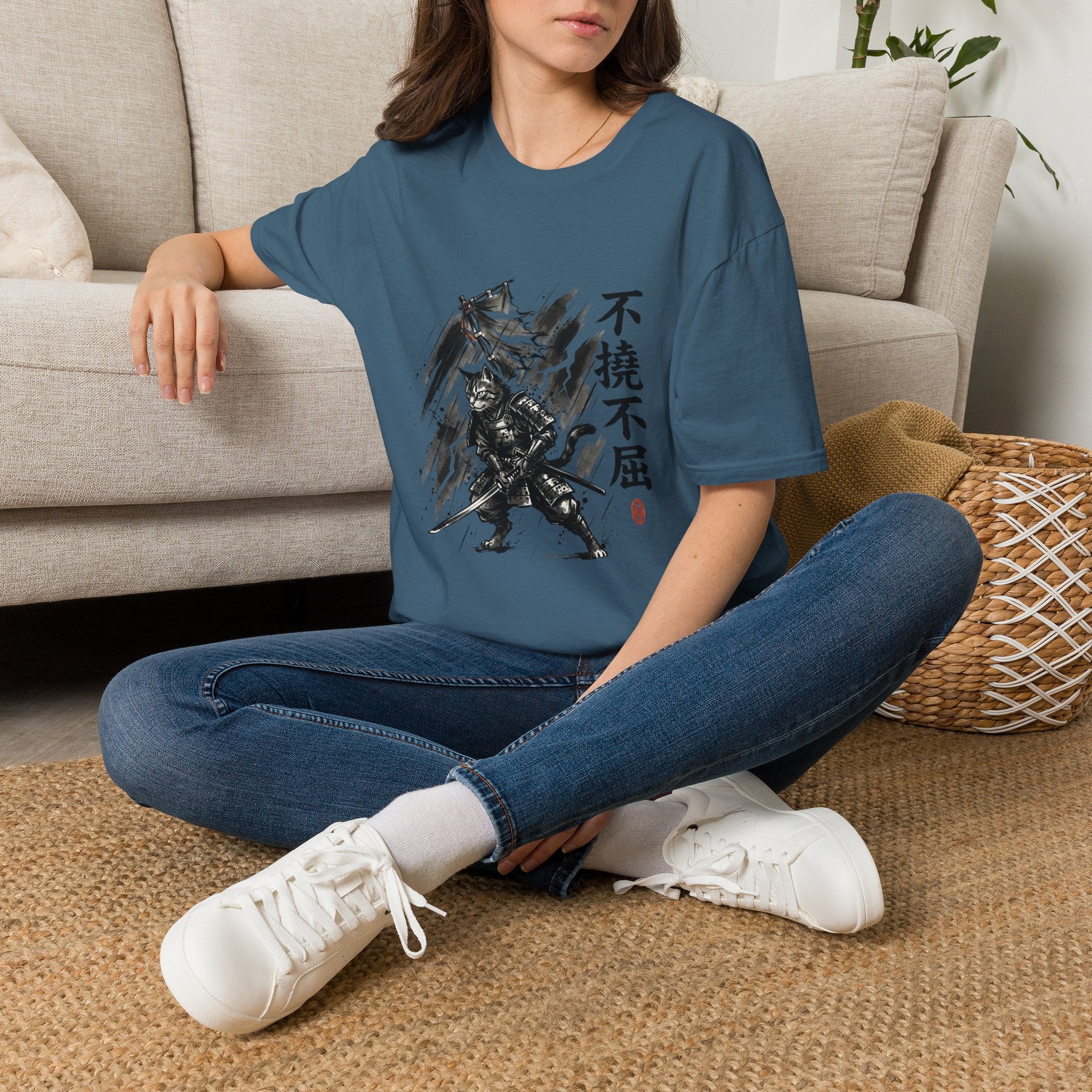 Samurai Brush Art T-Shirt | Japanese Calligraphy Warrior Tee