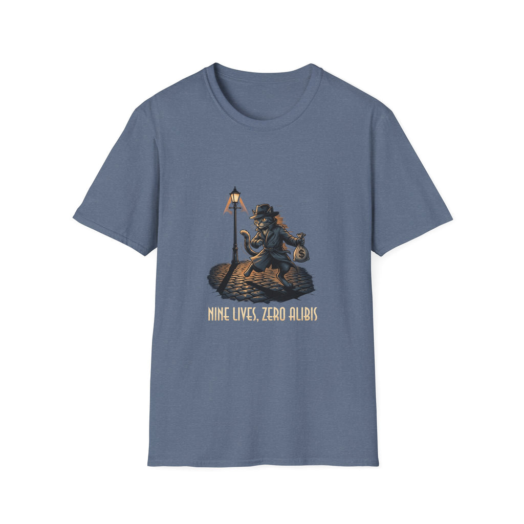 Victorian cat Thief T-Shirt | Lantern, Top Hat, Money Sack