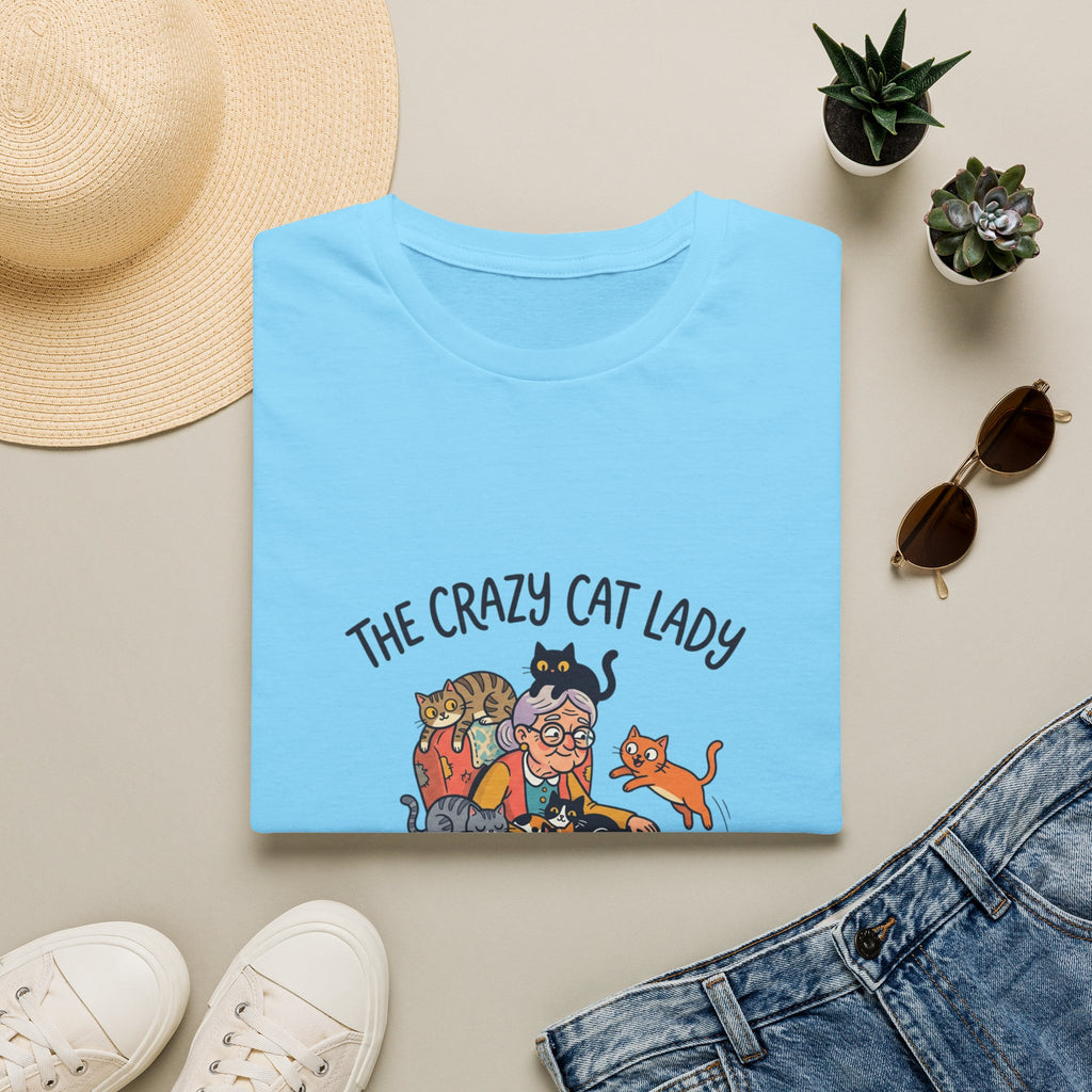 Crazy Cat Lady illustration T-Shirt | Cute cats, senior woman, whimsical design