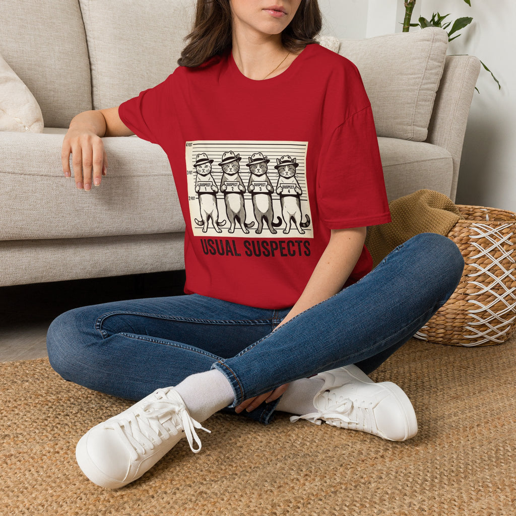 Usual Suspects Cat Mugshot T-Shirt | Funny Cat Police Lineup Tee