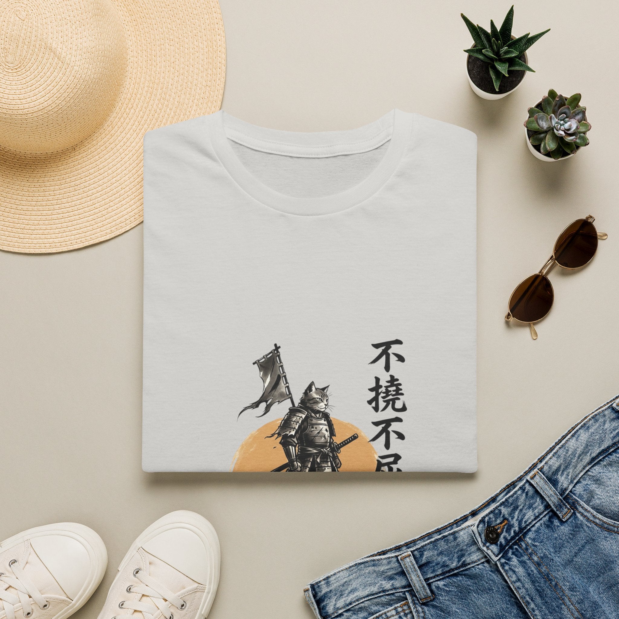 Samurai Warrior Illustration T-Shirt | Japanese Ink Sun Design