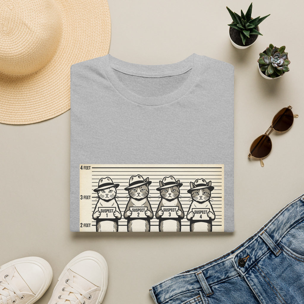 Usual Suspects Cat Mugshot T-Shirt | Funny Cat Police Lineup Tee