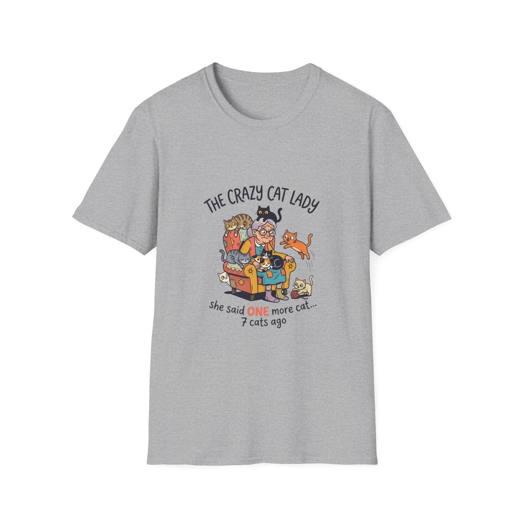 Crazy Cat Lady illustration T-Shirt | Cute cats, senior woman, whimsical design